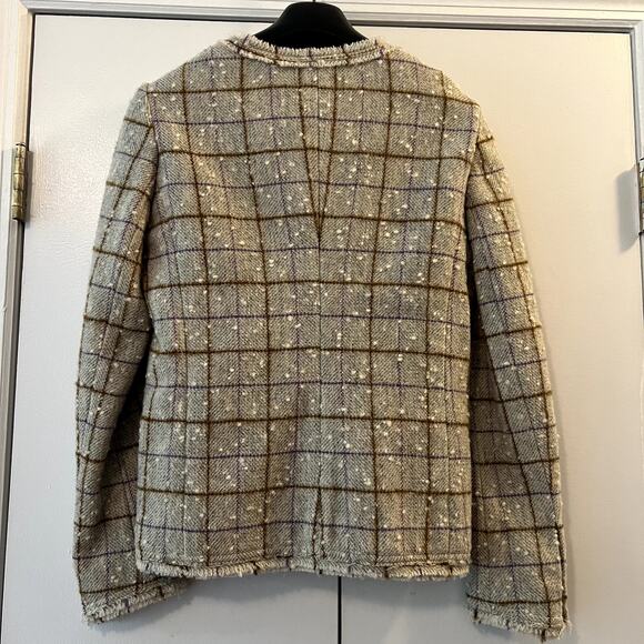 ISABEL MARANT ÉTOILE Lyra wool-blend tweed jacket size 38 S beige SW - Picture 12 of 12